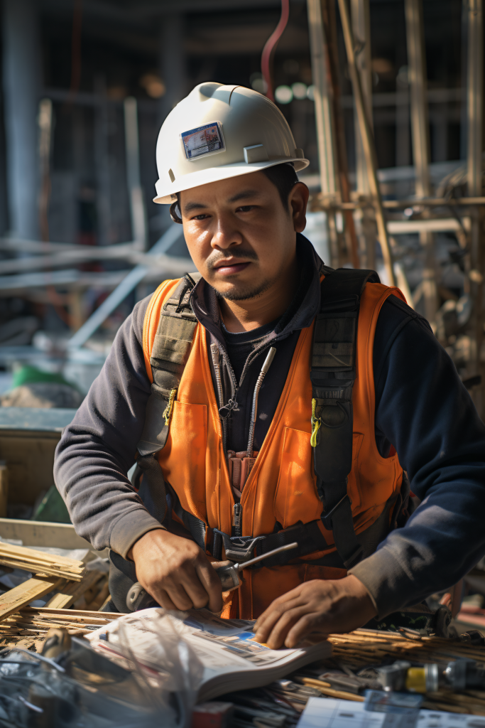 质检人员工地施工人物肖像摄影图片
