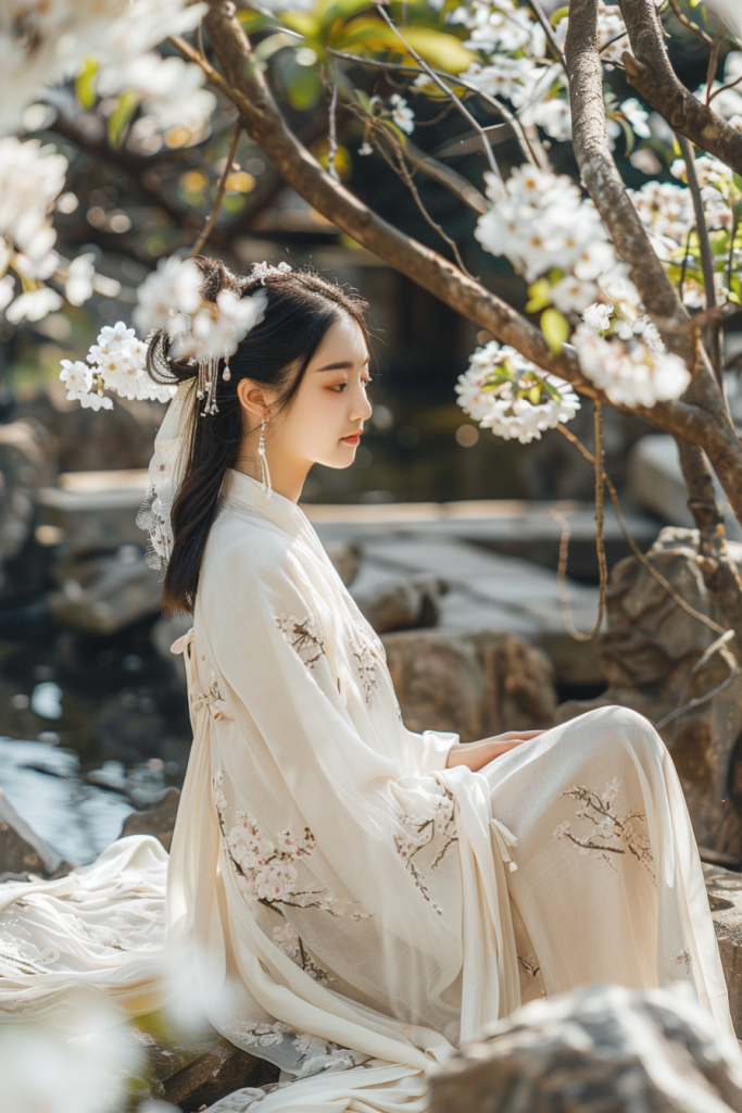 倾国的桂花旗袍美女人物肖像摄影图片