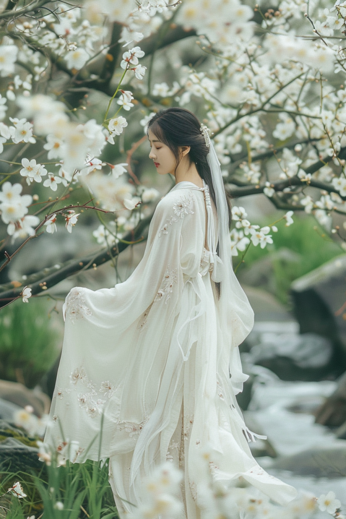 优雅的桂花旗袍美女人物肖像摄影图片