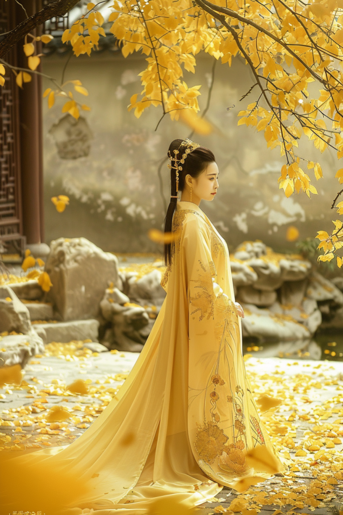 单纯的桂花旗袍美女人物肖像摄影图片