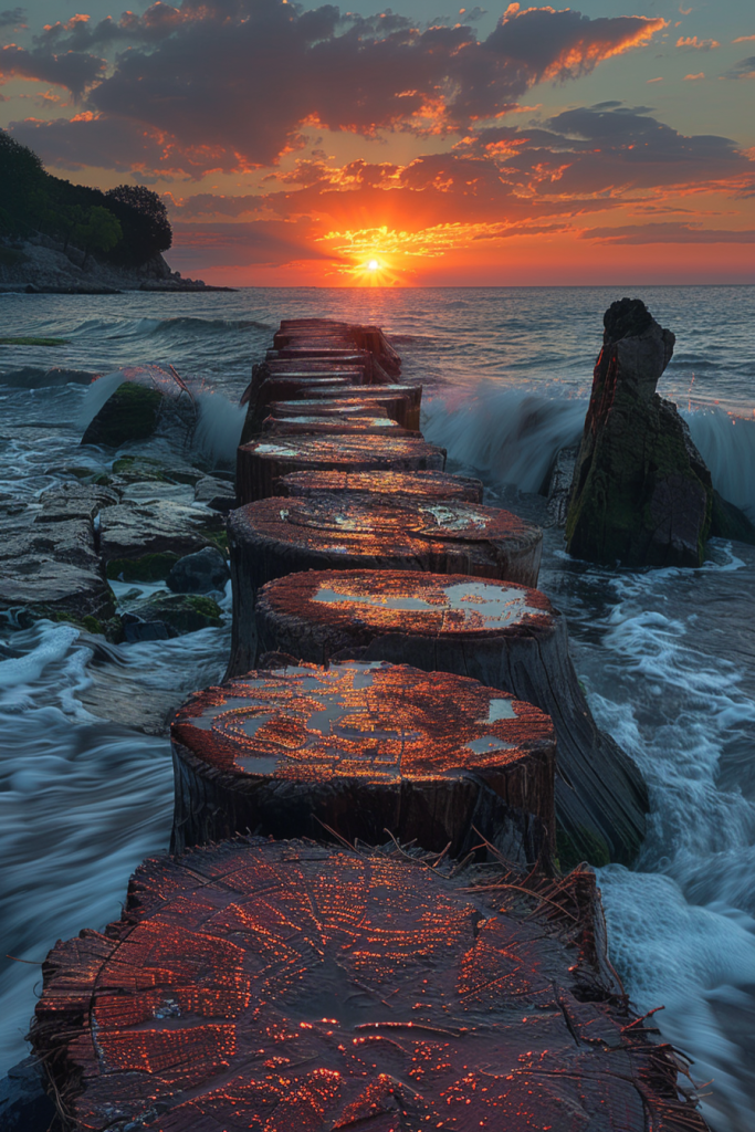 唯美晚霞落日夕阳景色摄影图片
