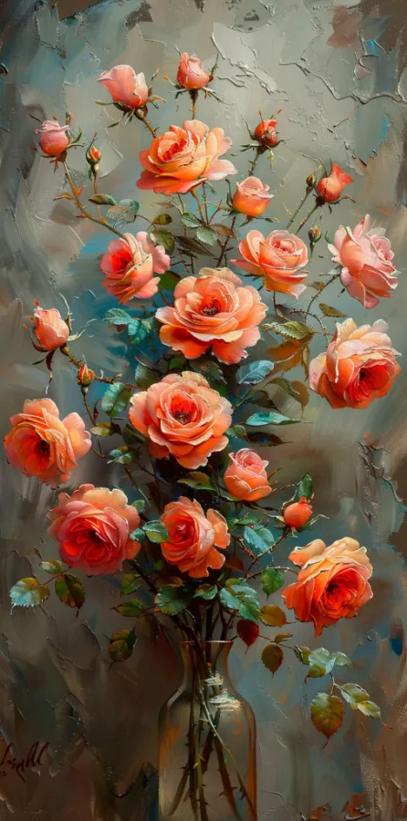立体花朵油画装饰画素材图