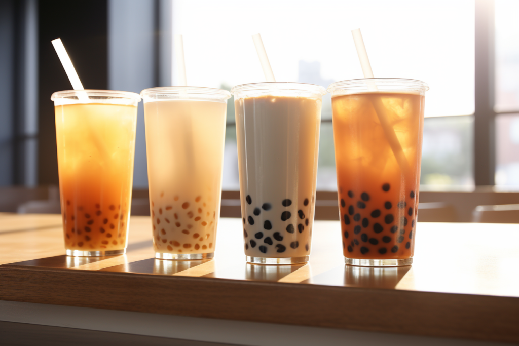 香浓的珍珠奶茶饮品摄影图片