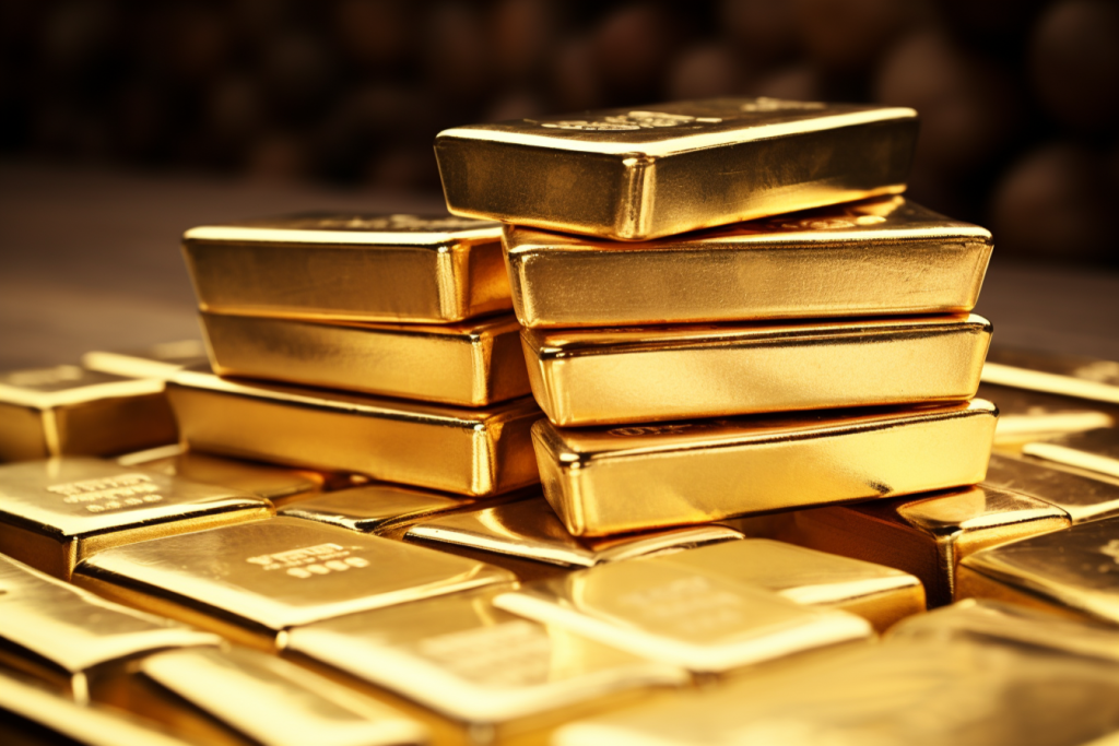 值钱的财富黄金块金条摄影图片