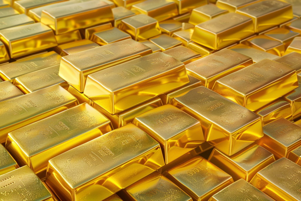 勘探的财富黄金块金条摄影图片