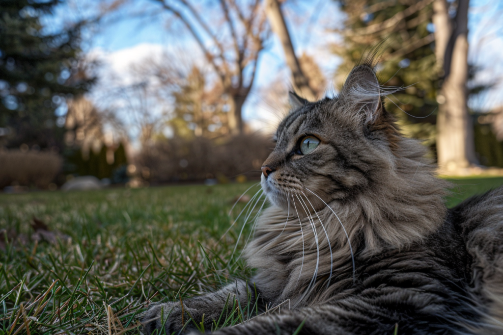 有活力的宠物猫咪缅因猫摄影图片