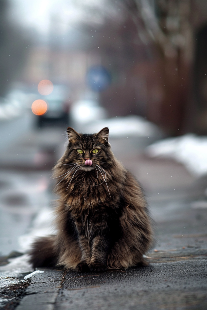 笨拙的家养宠物缅因猫摄影图片