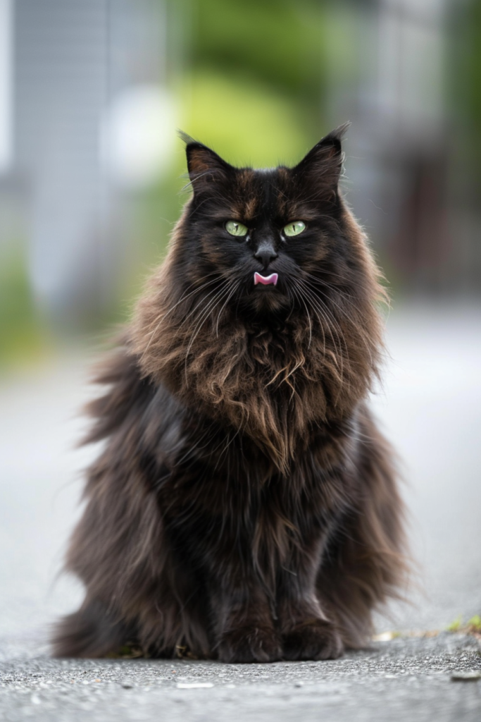 善变的家养宠物缅因猫摄影图片