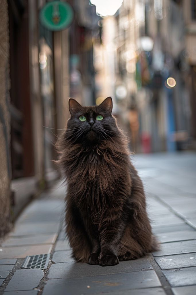 善变的家养宠物缅因猫摄影图片