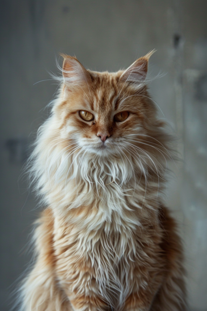 甜美的家养宠物缅因猫摄影图片