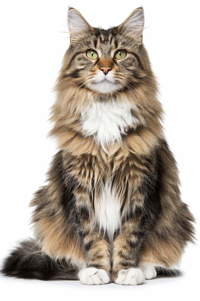 活泼的家养宠物缅因猫摄影图片