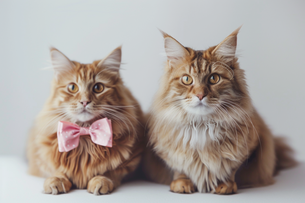 柔和的家养缅因猫摄影图片