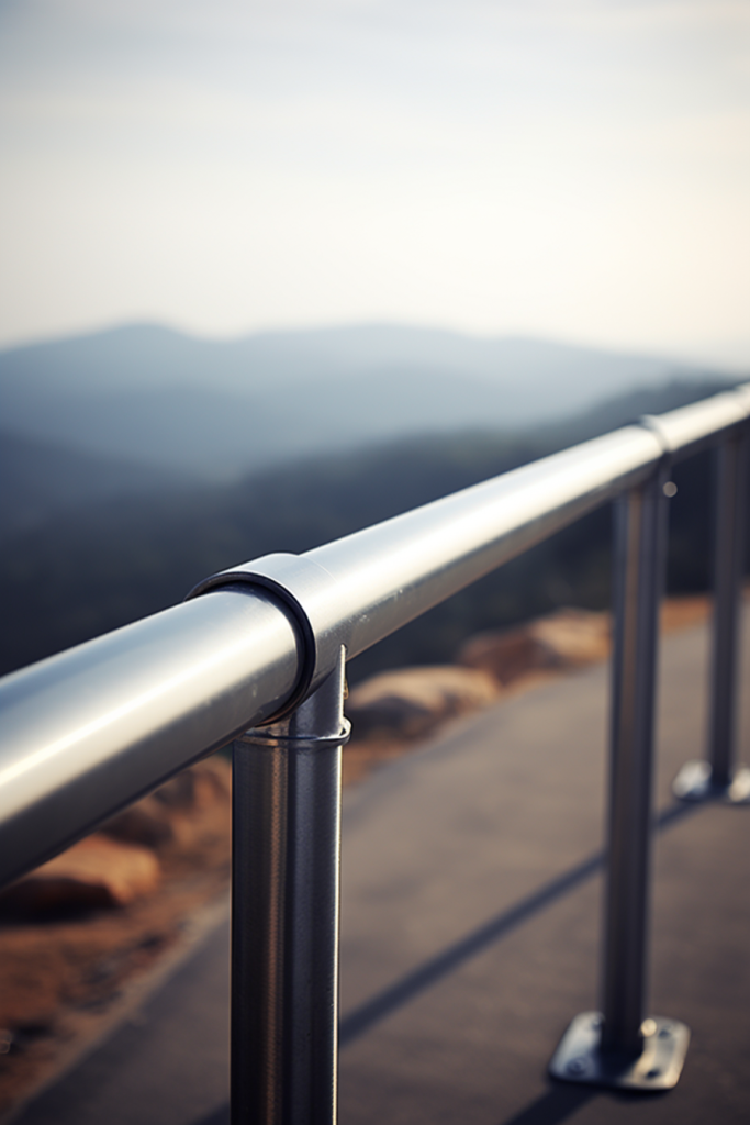 户外建筑的公路不锈钢护栏摄影图片