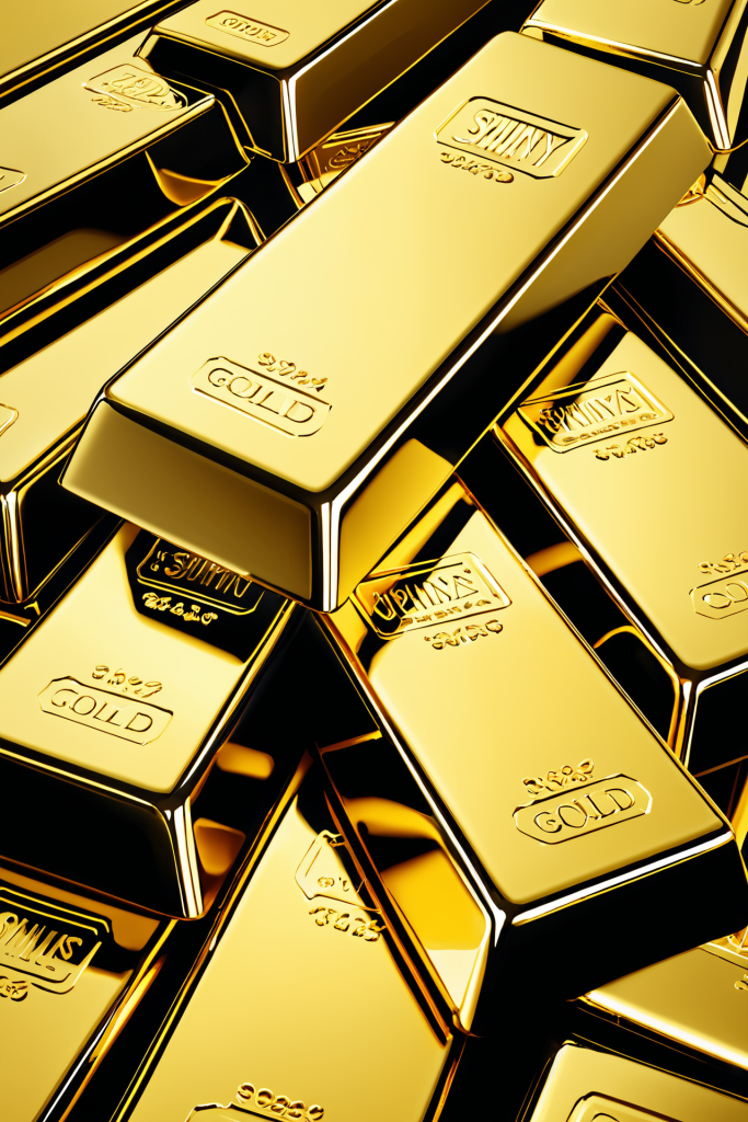 纯金铸锭金属黄金图片摄影图