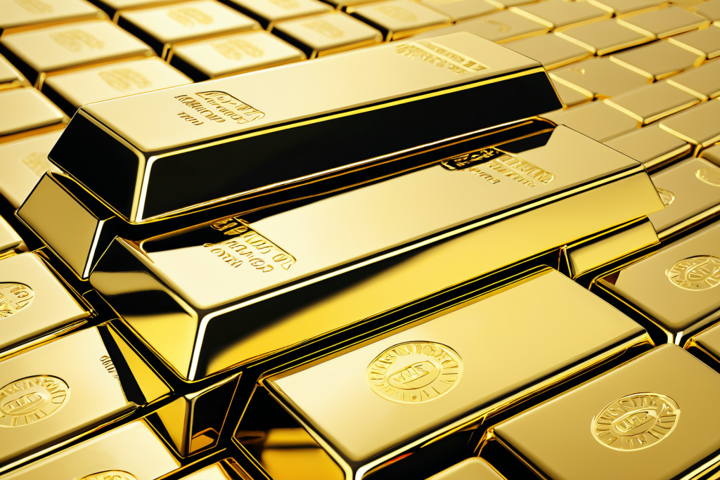 纯金铸锭金属黄金图片摄影图