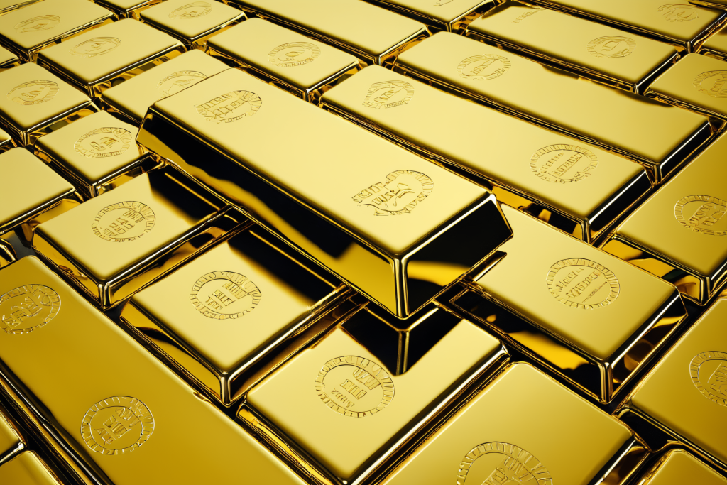 金钱铸锭金属金条黄金图片摄影图