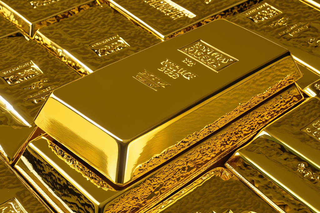金钱铸锭金属金条黄金图片摄影图
