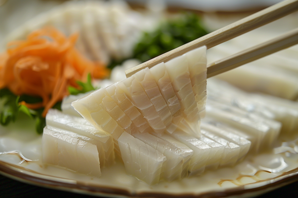 新鲜美味的生鱼片摄影图片