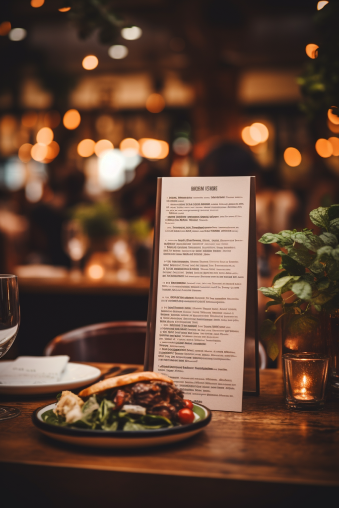 洁净的西餐咖啡厅菜单宣传单摄影图片