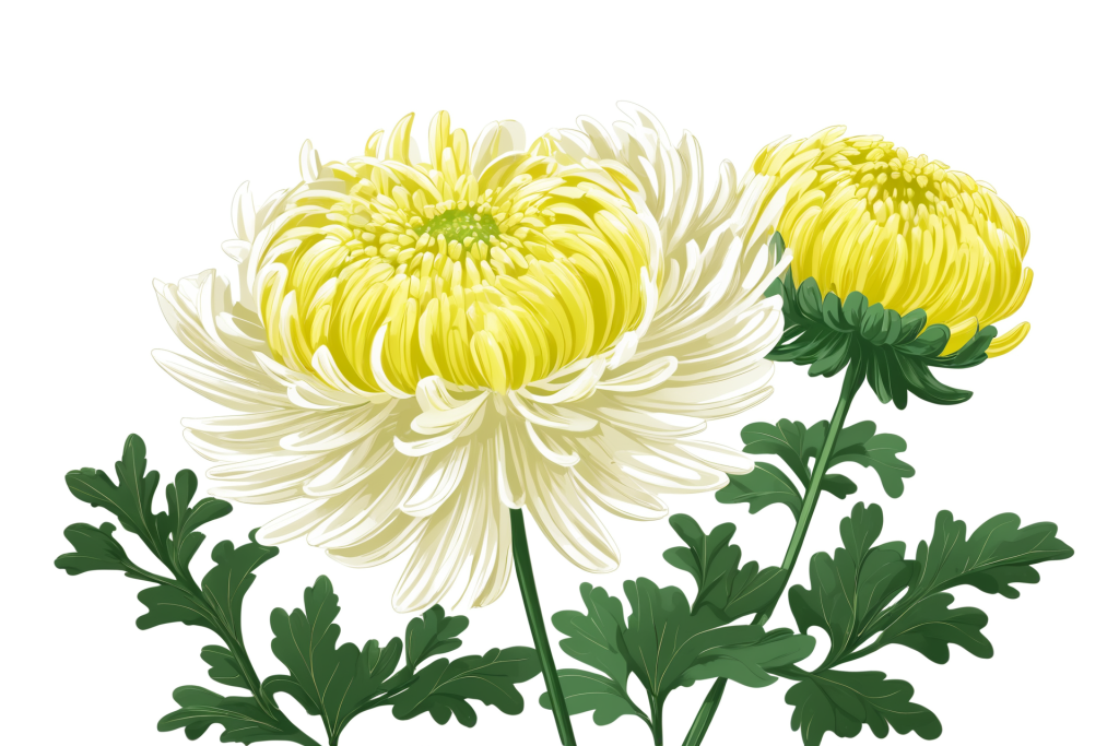 画作菊花花朵插画图片