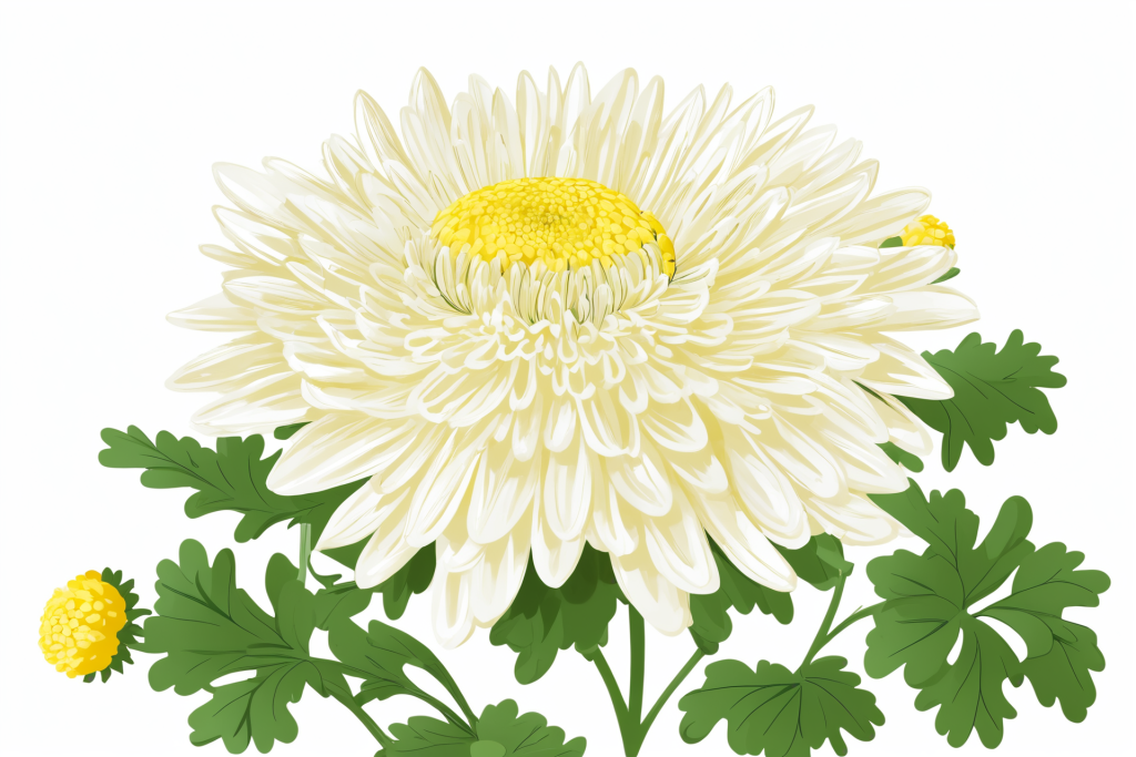 画作菊花花朵插画图片