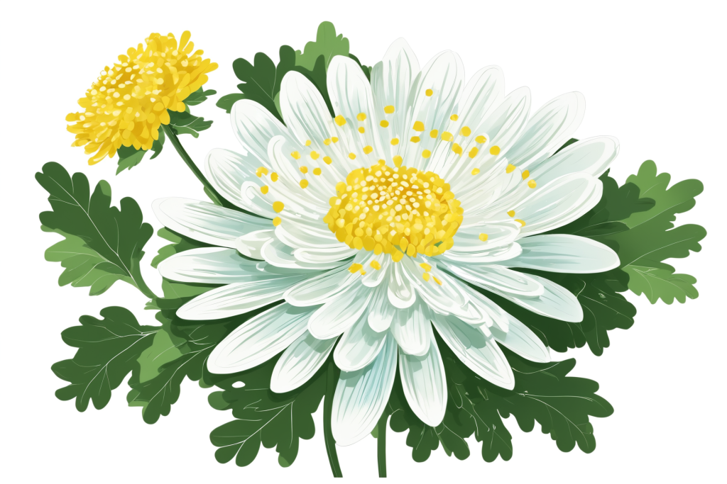 画作菊花花朵插画图片