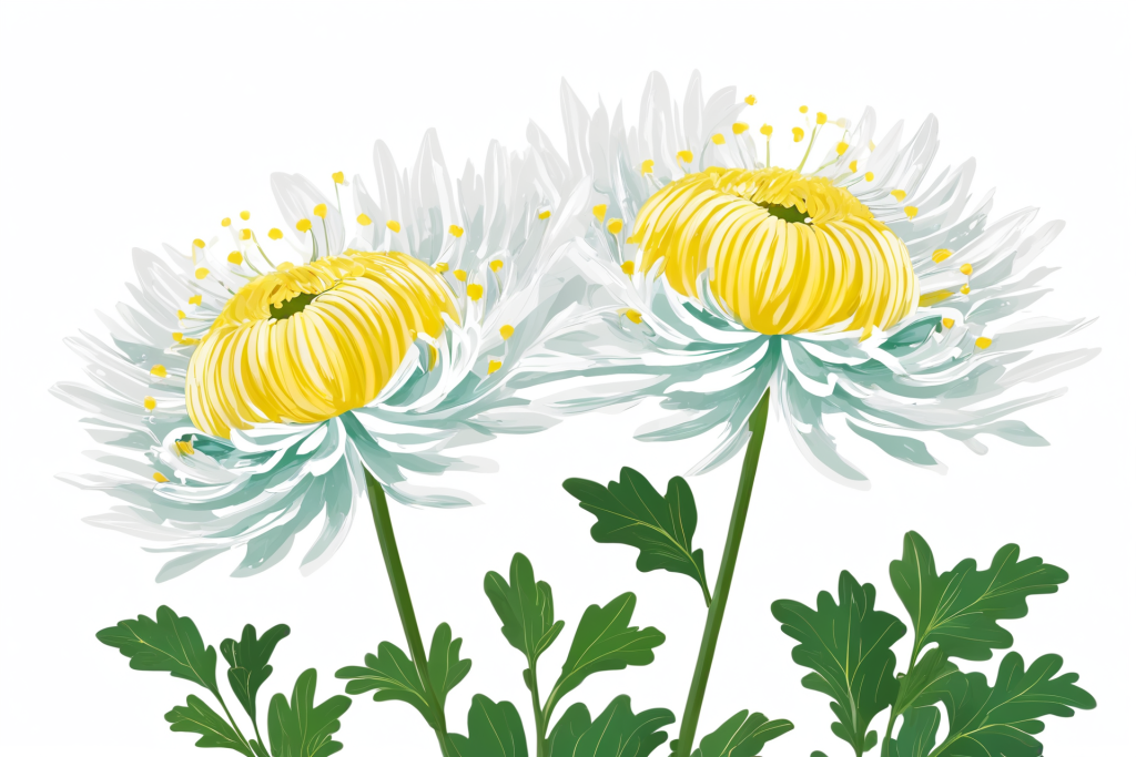画作菊花花朵插画图片
