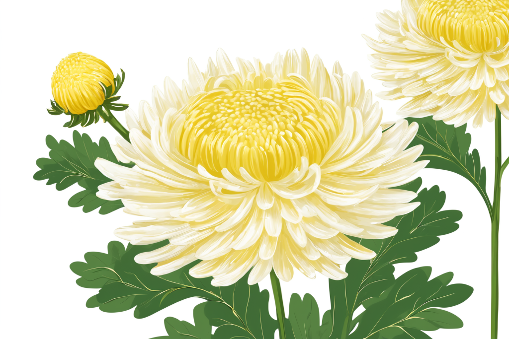 画作菊花花朵插画图片