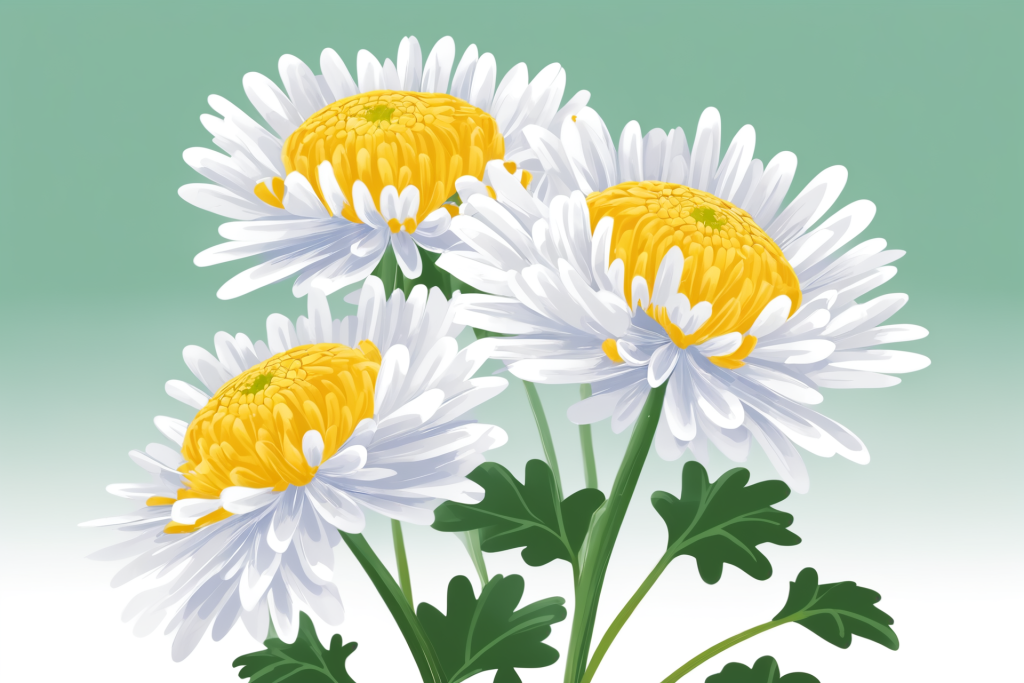 画作菊花花朵插画图片
