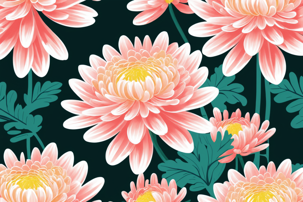 浪漫菊花花朵插画图片
