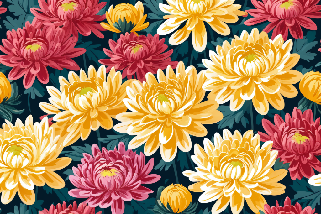 花瓣植物花卉菊花花朵插画图片