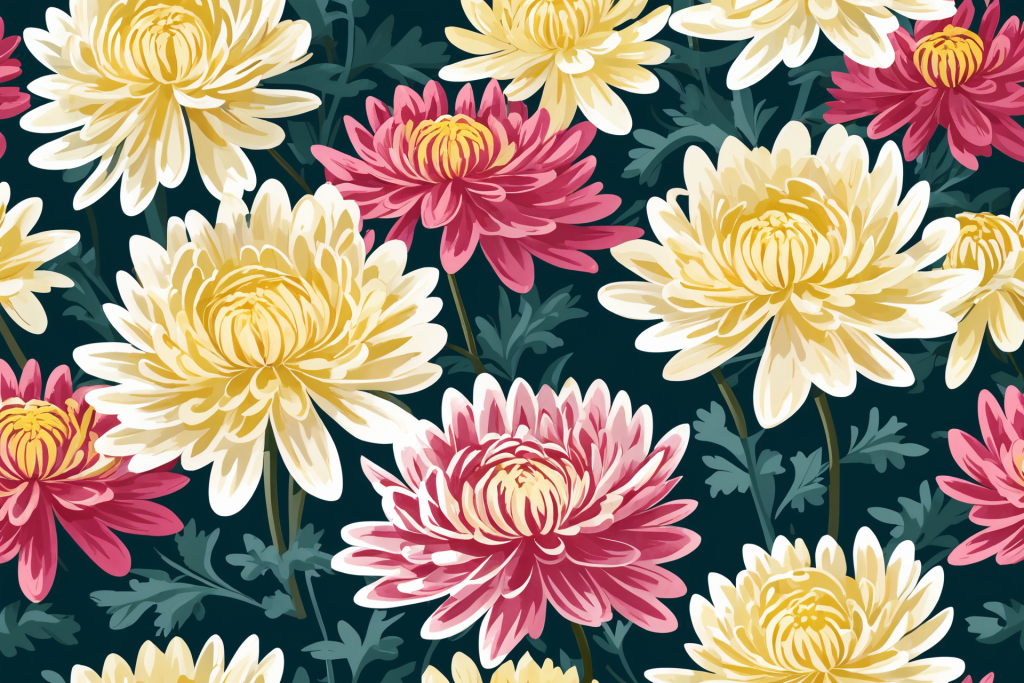 花瓣植物花卉菊花花朵插画图片