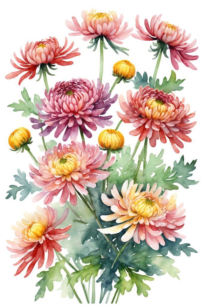 鲜花花丛菊花花朵插画图片