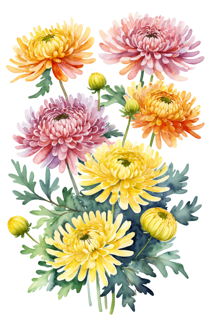 素材菊花花朵插画图片png下载_编号664595768136571719-设图网