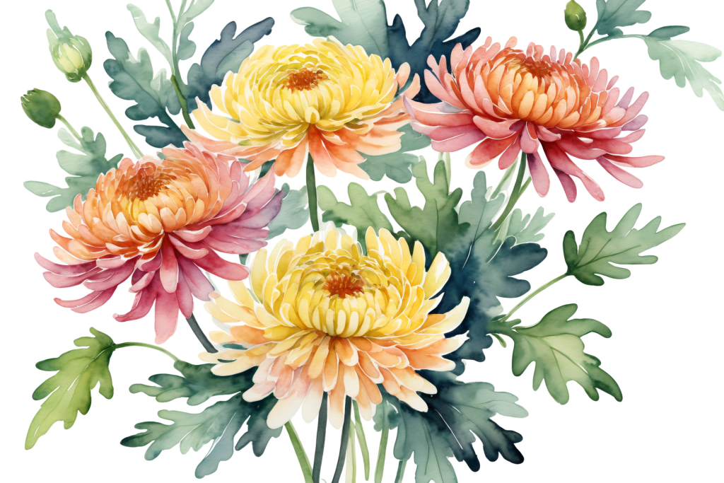 草本植物花瓣素材菊花花朵插画图片