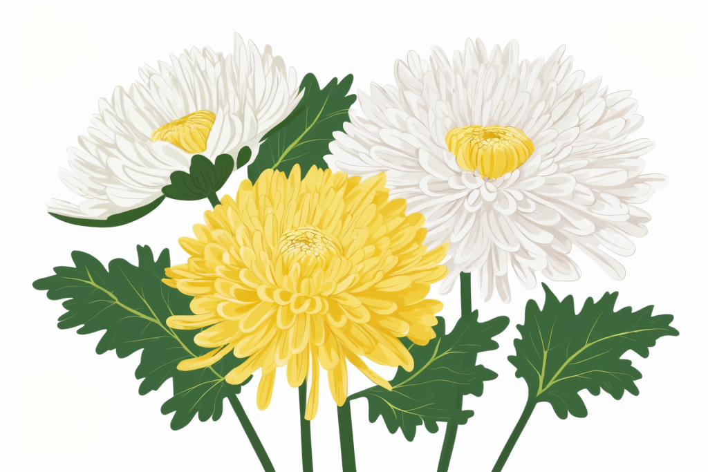 鲜艳绽放菊花花朵插画图片png下载_编号664618583682326523-设图网