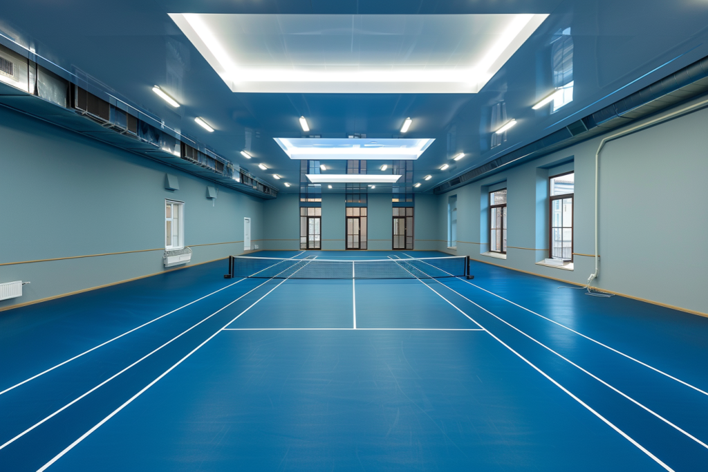 阳光下的网球俱乐部运动场地摄影图片