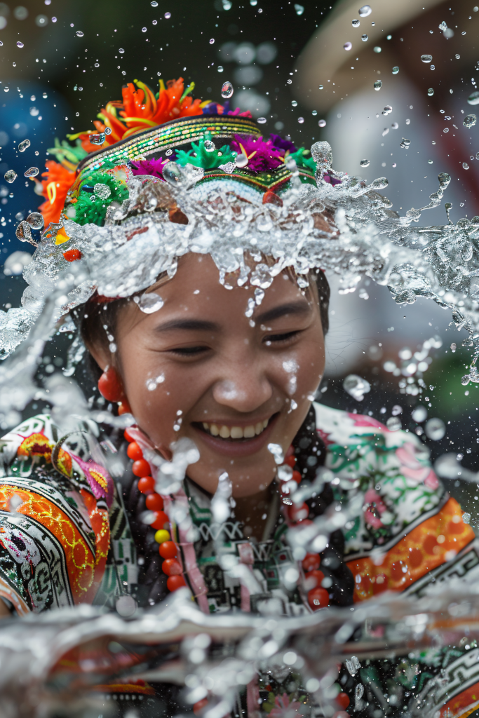 清新傣族泰国泼水节女孩人物摄影图片