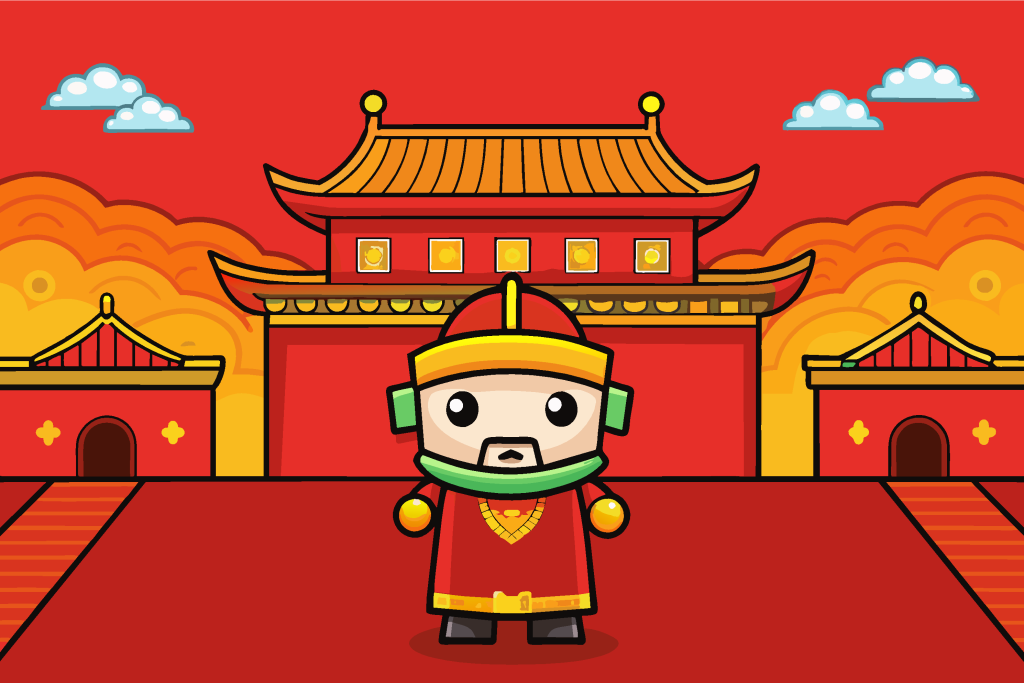 红色中国风背景素材图