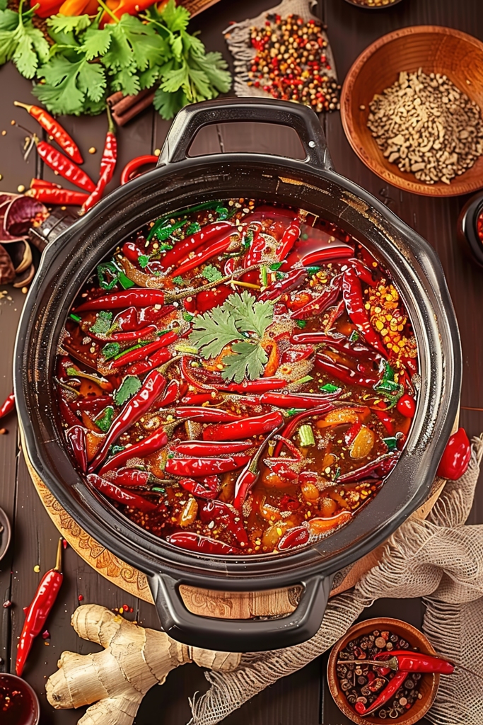 火锅传统肉类美食鲜香重庆高清麻辣蔬菜