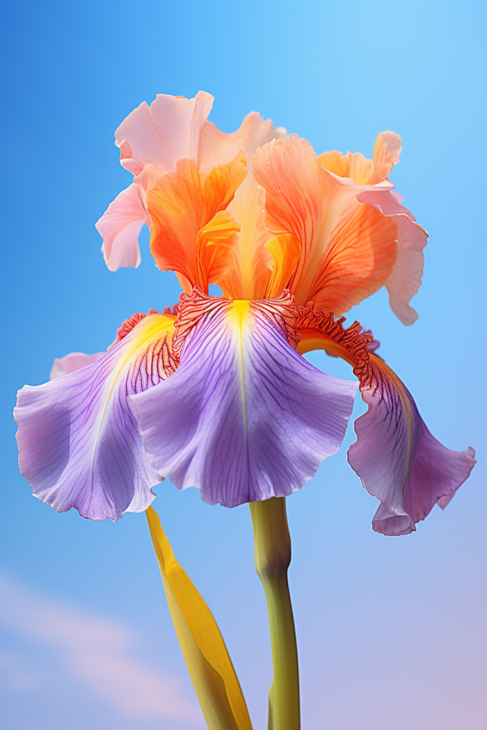 栽培盛开鸢尾花花朵图片摄影图