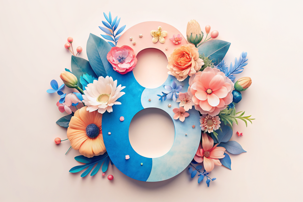 花朵数字8素材图AI图