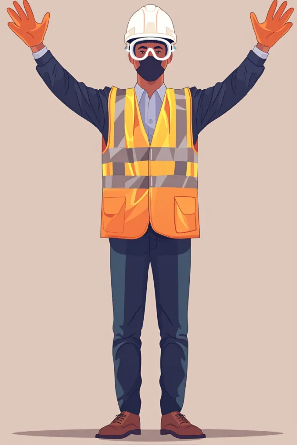 劳作男人安全帽男生建筑工人图片插画