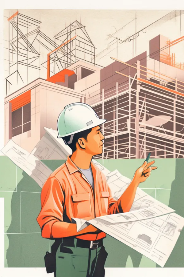 辛苦劳作男人建筑工人图片插画