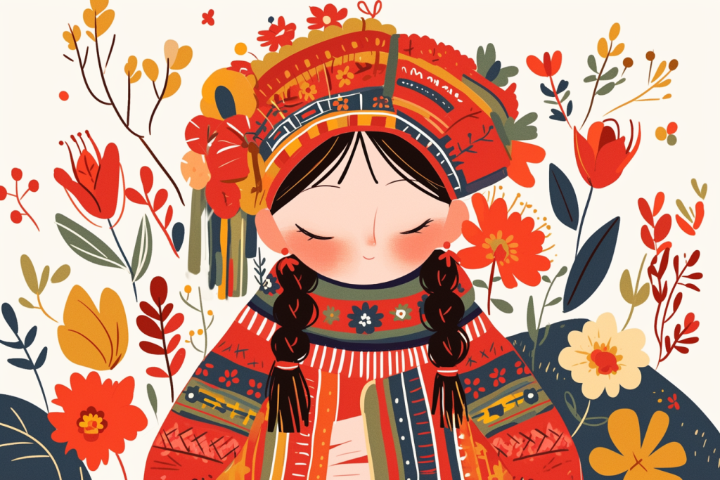 人物民族女生图片插画