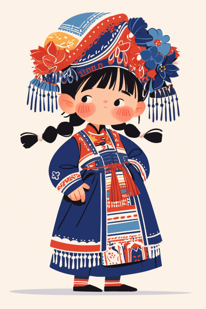 人物民族女生图片插画