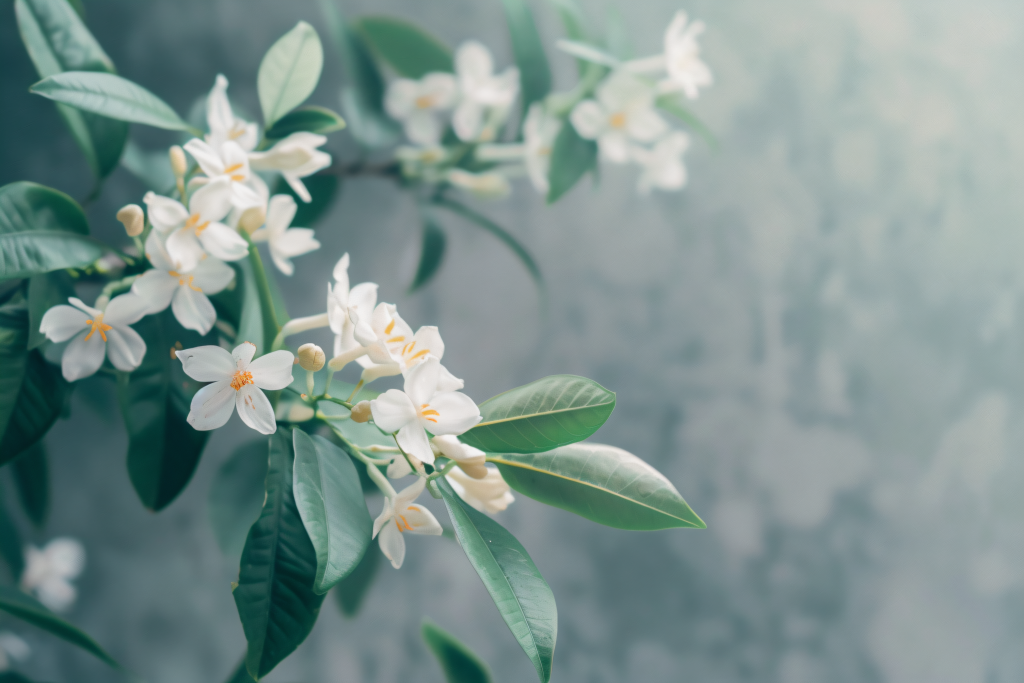 树叶鲜花植物桂花图片摄影图