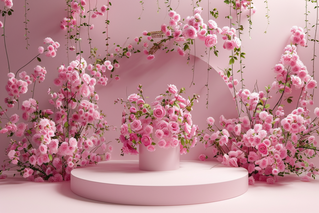 小清新花朵展示台背景