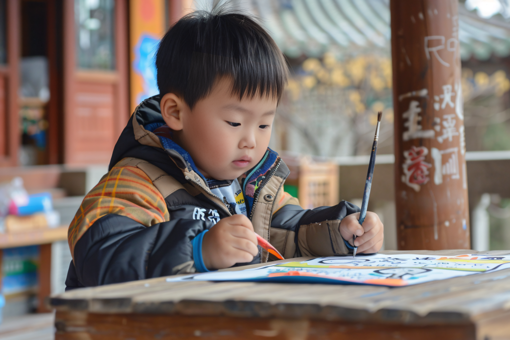 创作画作铅笔彩铅儿童画画图片摄影图