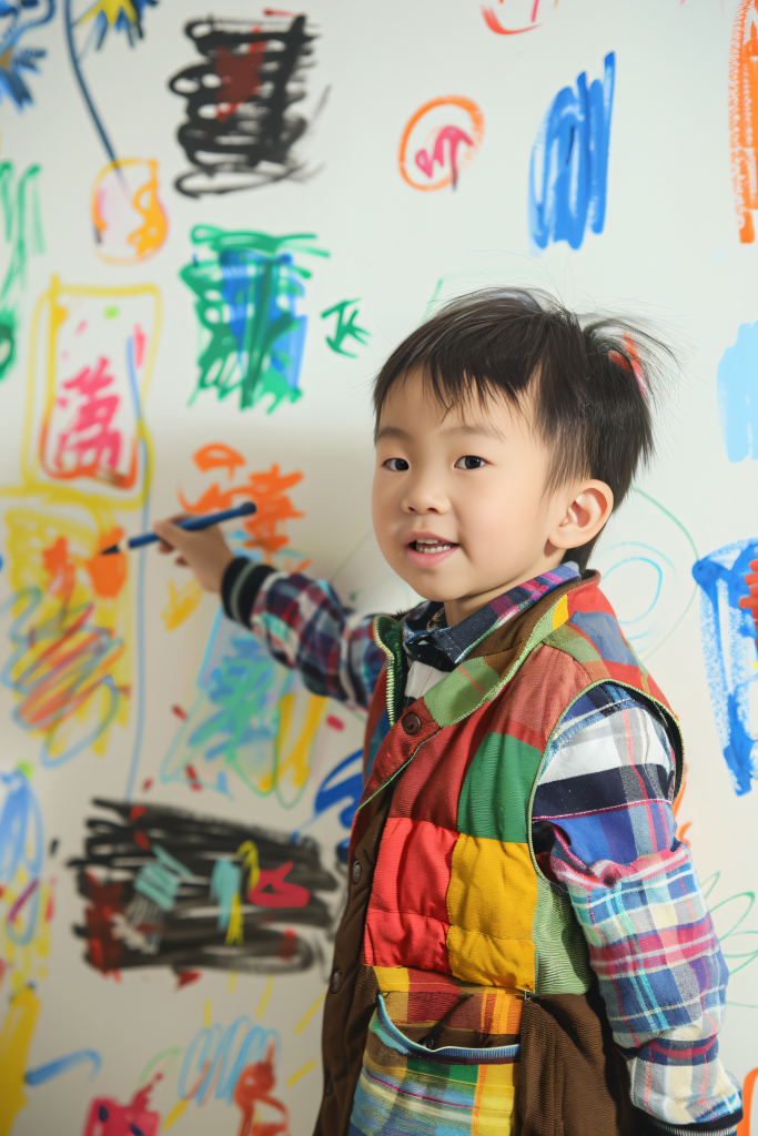 人物可爱儿童画画图片摄影图